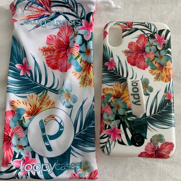 Loopy Case Accessories - Loopy case for Apple iPhone X, Tropical Hibiscus.